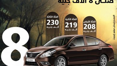 صورة توضح زيادة سعر نيسان صني 2020 الفئة الأولى 208 ألف جنيه الفئة الثانية 219 ألف جنيه مصري الفئة الثالثة 230 ألف جنيه مصري