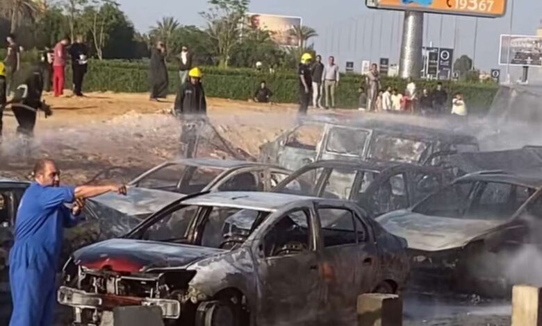 حريق طريق الواحات