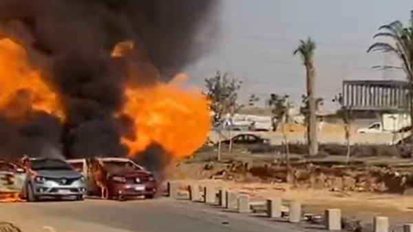 حريق طريق الواحات