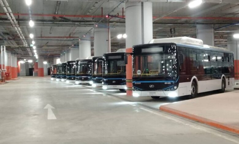 الأوتوبيسات الكهربائية للنقل داخل العاصمة الإدارية