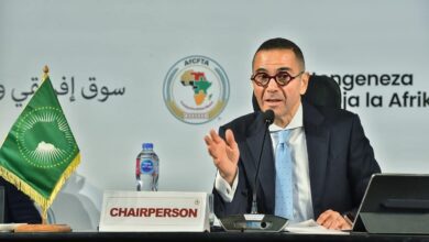 المهندس حسن الخطيب وزير الاستثمار خلال الاجتماع الوزاري السابع عشر لوزراء التجارة الأفارقة