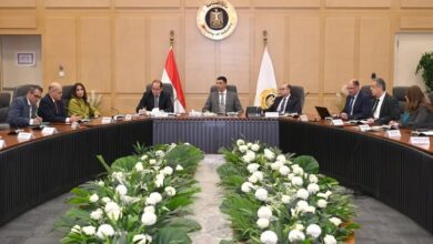 وزير الصناعة خلال الاجتماع الموسع لمتابعة البرنامج الوطني لتنمية صناعة السيارات