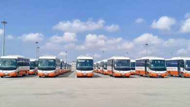 حافلات المنصور للسيارات على رصيف ميناء شرق بورسعيد