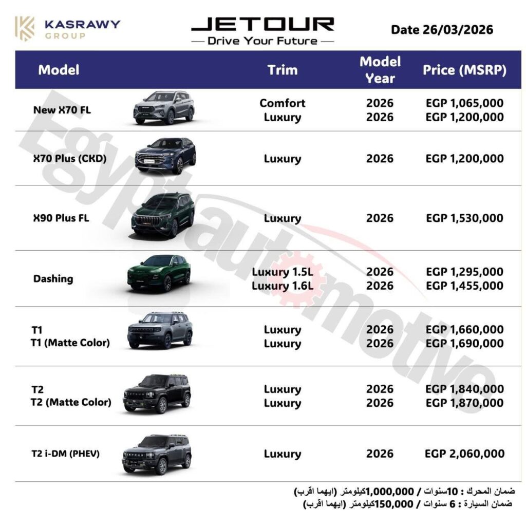 أسعار سيارات جيتور بتاريخ 26 مارس 2026