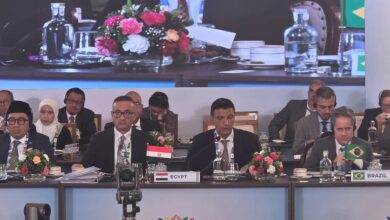 وزير الصناعة، المهندس خالد هاشم، خلال اجتماع وزراء صناعة دول تجمع البريكس